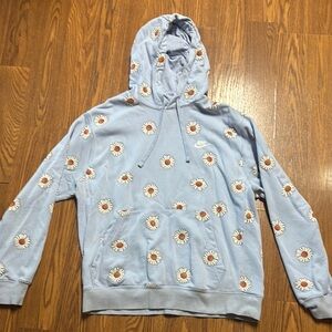 Nike Blue and White Hoodie Sweatshirt